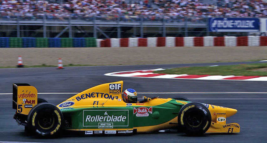 Formule 1 Benetton Ford avec Rollerblade comme sponsor