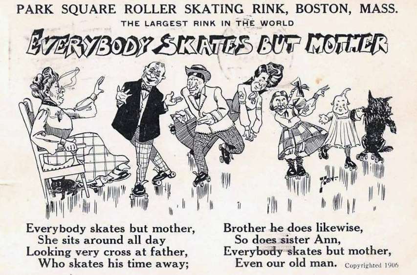 Publicité pour un skating rink de Boston (MA. USA) en 1906